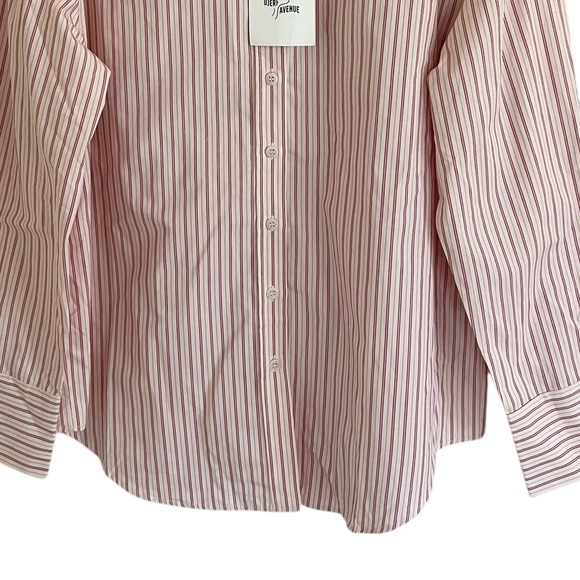 Djerf Avenue Poplin Classic Shirt Pink Stripe NWT Medium - Picture 4 of 9